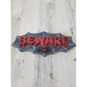 Take one 2008 beware animated light-up sign Halloween scary decor